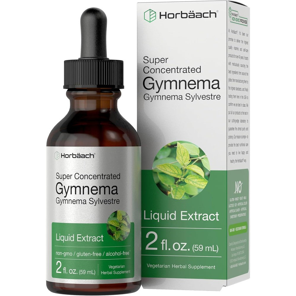 Horbaach Gymnema Sylvestre Liquid Extract front view bottle for Ayurvedic sugar modulation support