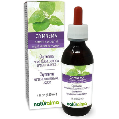 Naturalma Gymnema Sylvestre Leaf Tincture 4 Fluid Ounce front view bottle for blood sugar support.
