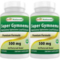 Best Naturals Gymnema Sylvestre Extract 500 mg 120 Vegan Capsules pack of two front view showing blood sugar support supplement