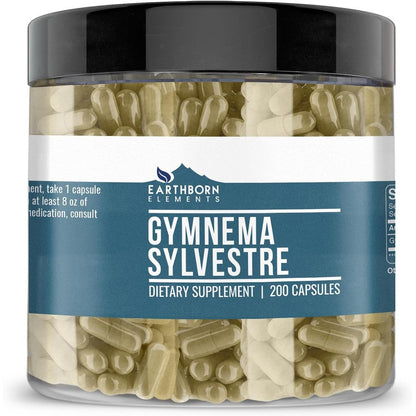 Earthborn Elements Gymnema Sylvestre 200 capsules front view for blood sugar support