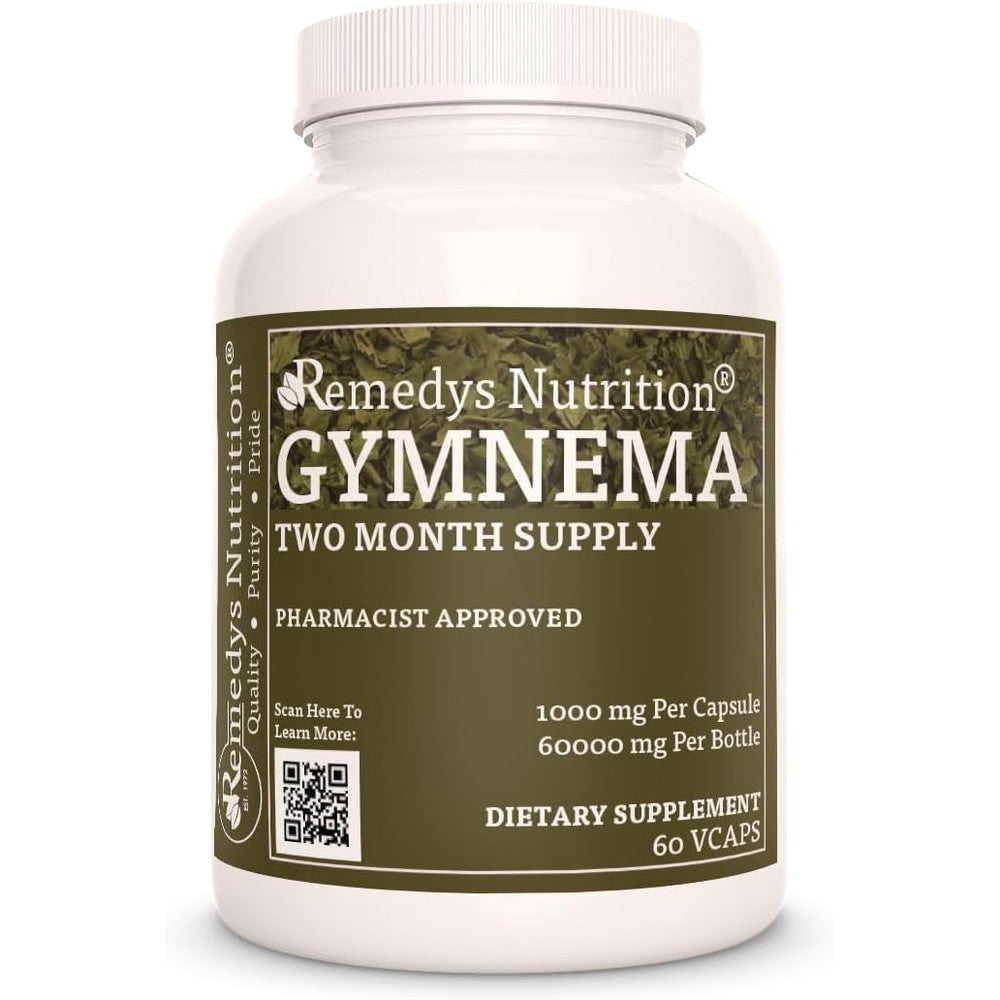 Remedy's Nutrition Gymnema Sylvestre 1000 mg front view bottle for blood sugar support