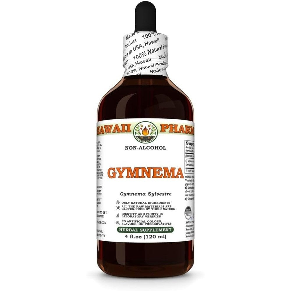 Hawaii Pharm Gymnema Sylvestre Liquid Glycerite front bottle view for sugar craving control