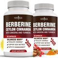 NEW AGE Berberine HCL Plus Ceylon Cinnamon and Turmeric 120 Vegan Capsules bottle front view for metabolic health support