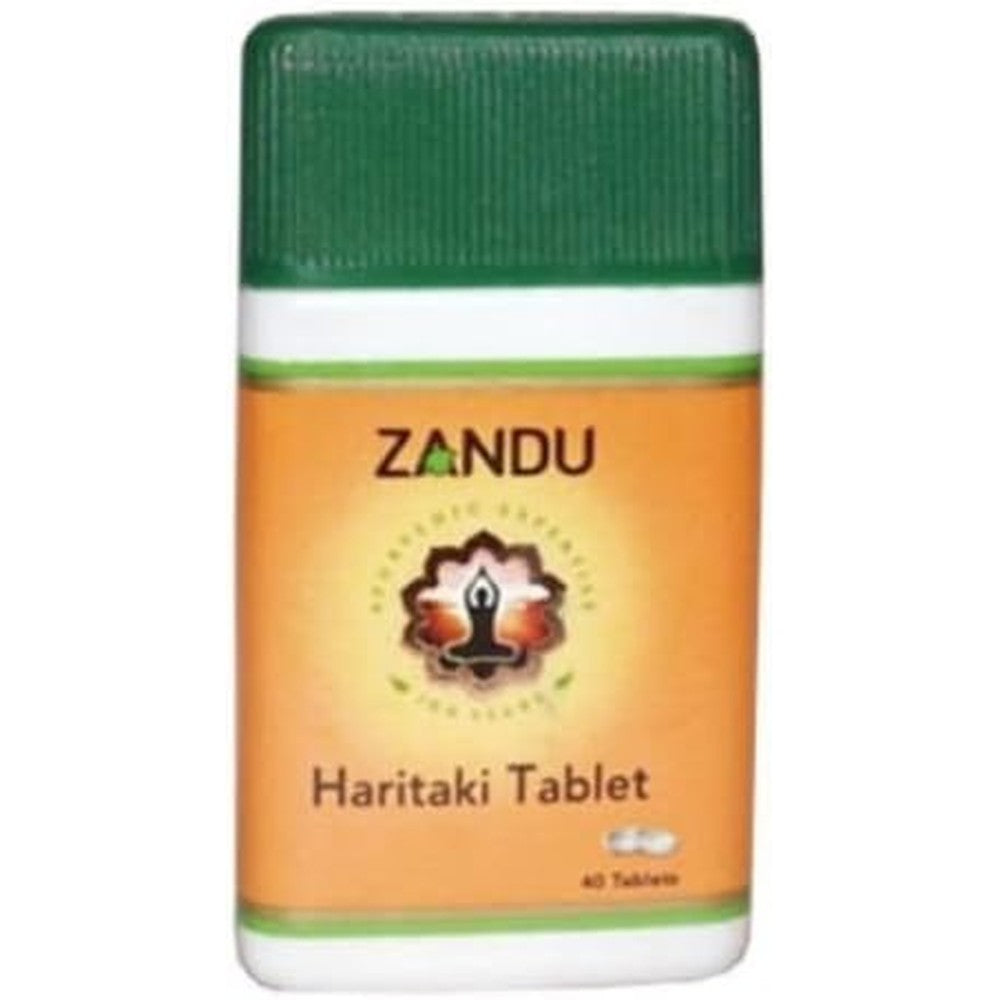 Zandu Haritaki Harde digestive support tablets front bottle view