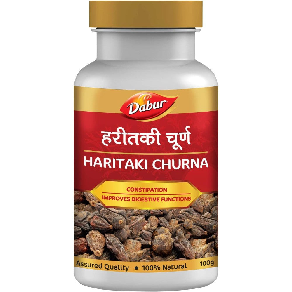 Dabur Haritaki Churna 100g front view container for digestive wellness