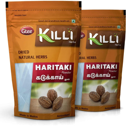 KILLI Haritaki Harad Powder front view of two pack packaging showing product details
