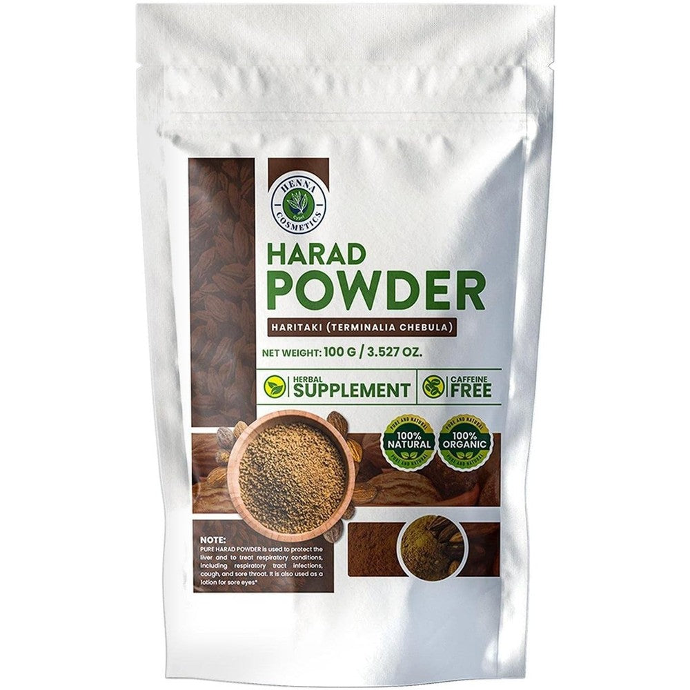 Henna Cosmetics Cypri Harad Powder 100g front view of organic packaging.