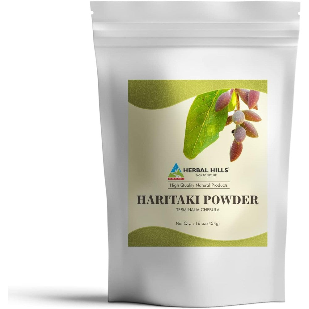 Herbal Hills Haritaki Powder 16 Ounce bag front view