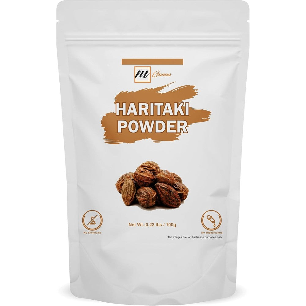 Mganna 100% Natural Haritaki Powder front view pouch