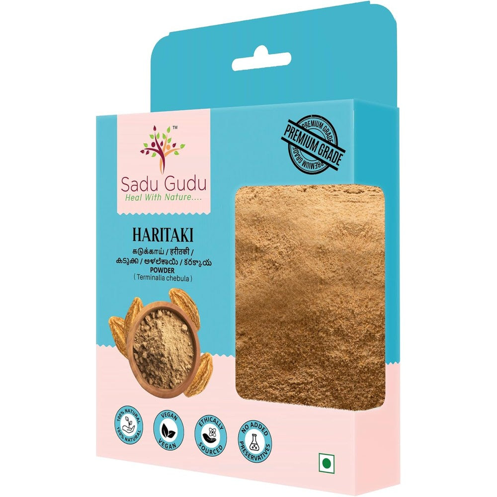 Sadu Gudu Haritaki Powder 100g front packaging view