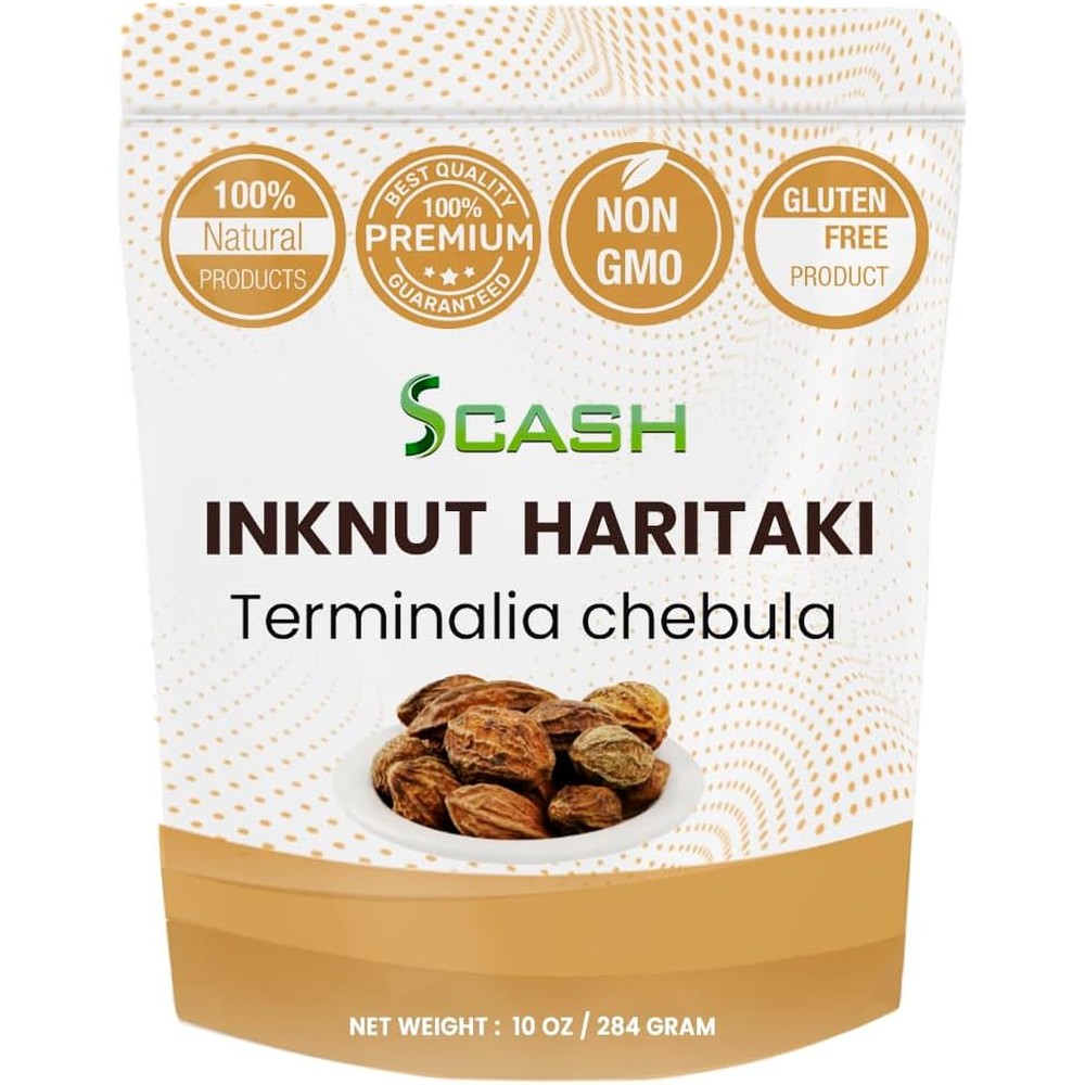 Scash Haritaki Inknut Whole Terminalia Chebula 10 Ounces front view