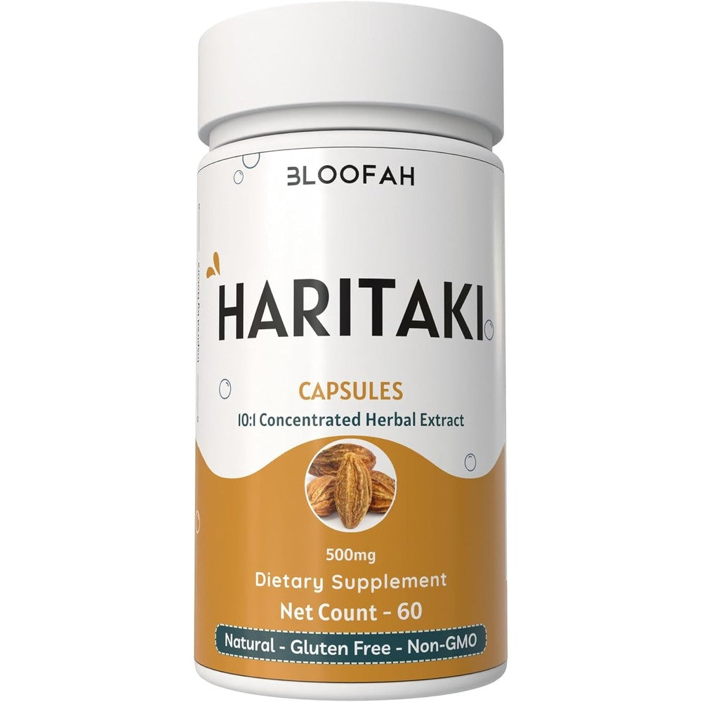 Bloofah Haritaki Terminalia Chebula 500mg capsules front view