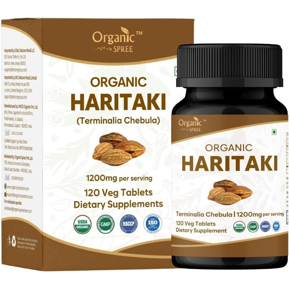 Organic Spree Haritaki 120 Tablets front view