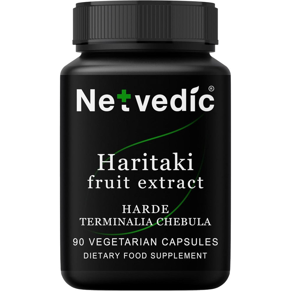 Netvedic Haritaki Fruit Extract 400mg capsules bottle front view