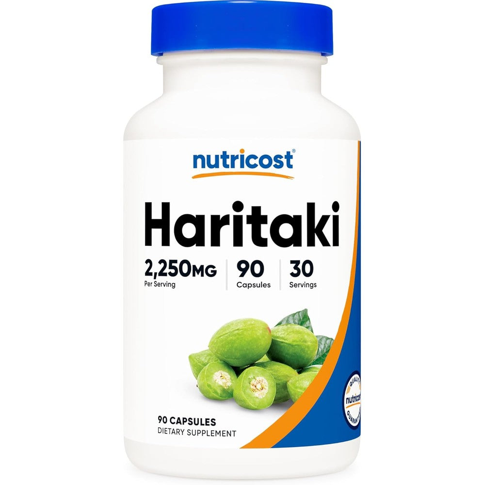 Nutricost Haritaki 2250mg vegan capsules front view