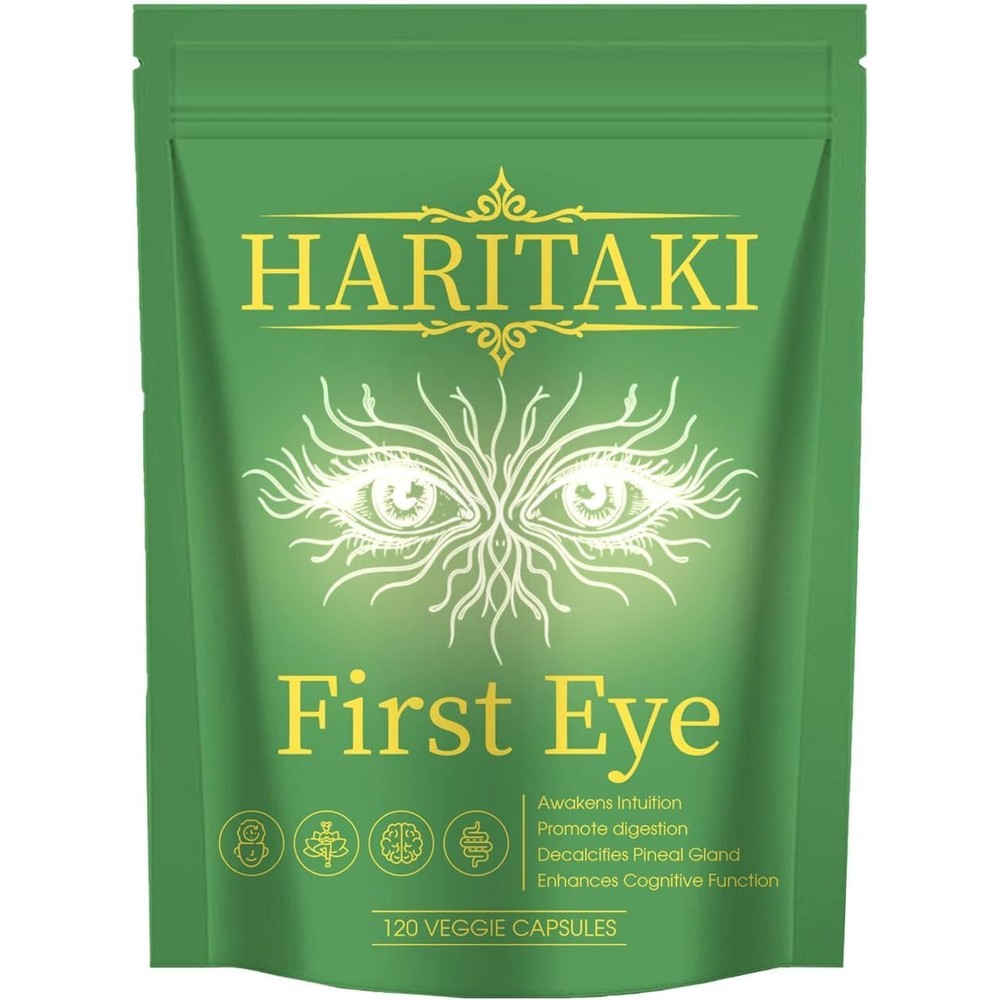 Generic Haritaki First Eye Pure Fruit Extract Capsules front view showing 120 count bottle