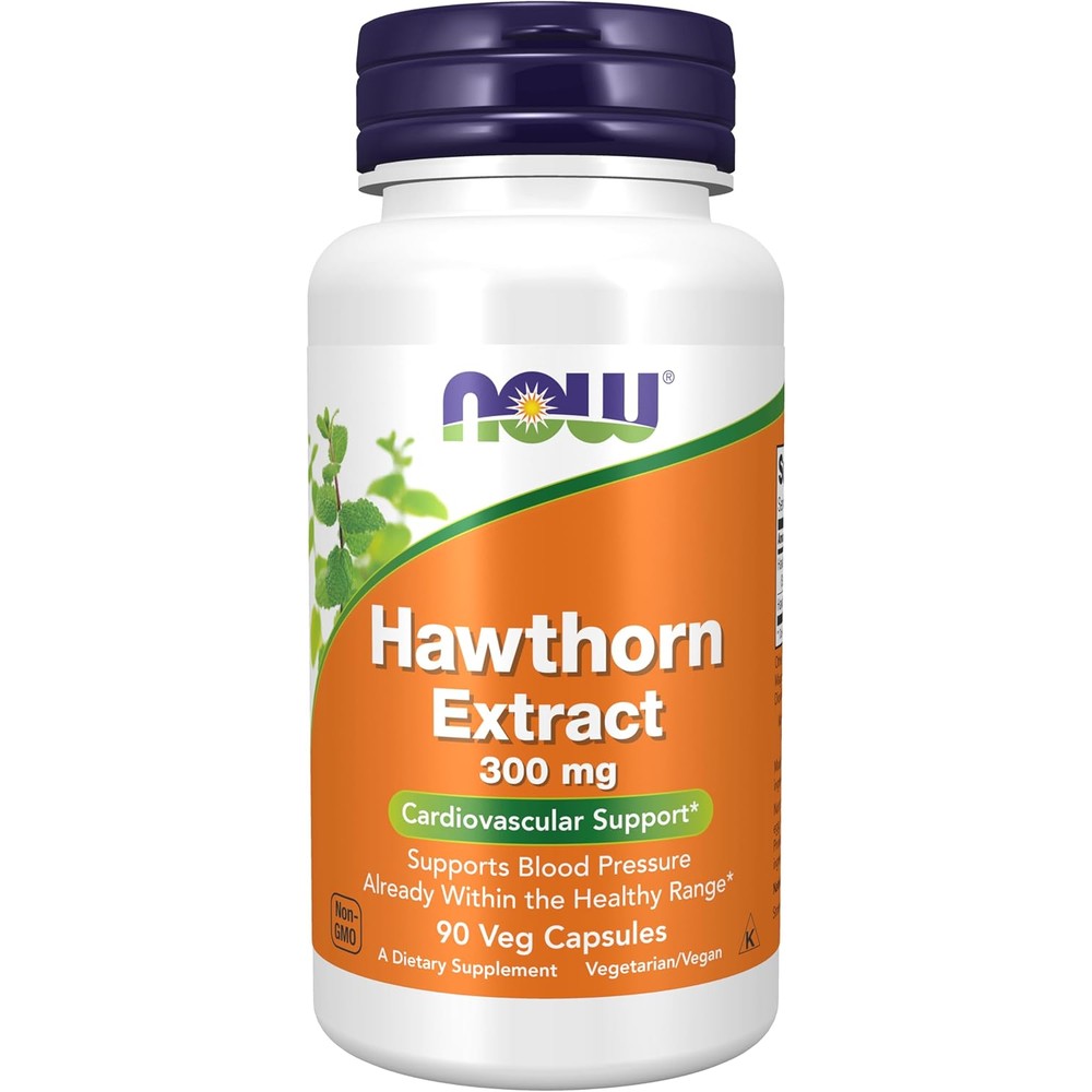 NOW Foods Hawthorn Extract 300mg front bottle view