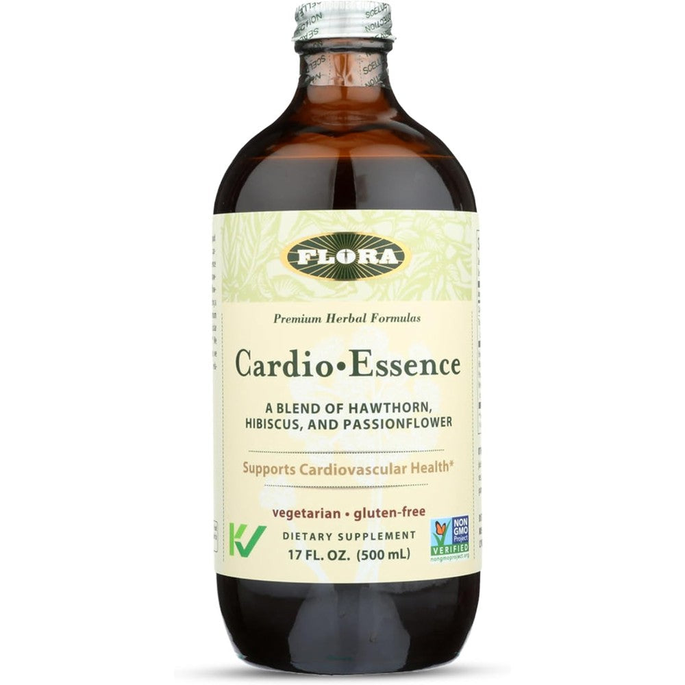 Flora Cardio Essence Heart Support liquid tonic front view glass bottle