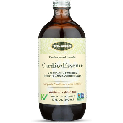 Flora Cardio Essence Heart Support liquid tonic front view glass bottle