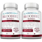 Approved Science Bloodsyl front view container bottle showcasing heart health supplement packaging.