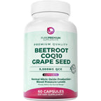 PurePremium Supplements Beet Root 3-in-1 Blood Pressure front view capsule bottle for cardiovascular support
