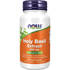 Now Foods Holy Basil Extract 500mg vegetarian capsules front view