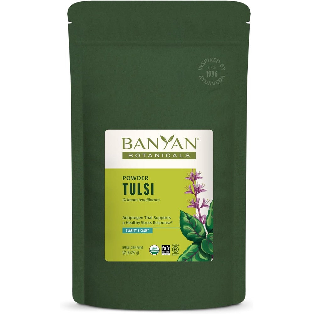 Banyan Botanicals Organic Tulsi Powder front packaging