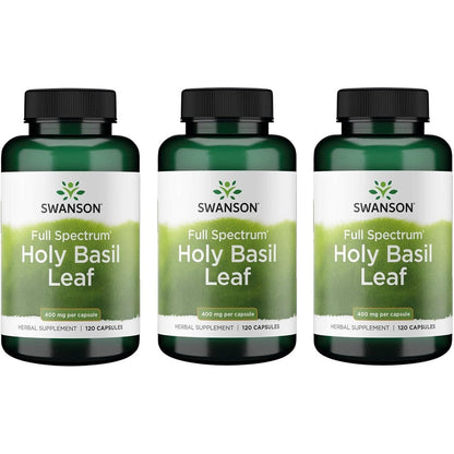 Swanson Holy Basil Leaf supplement bottle front view
