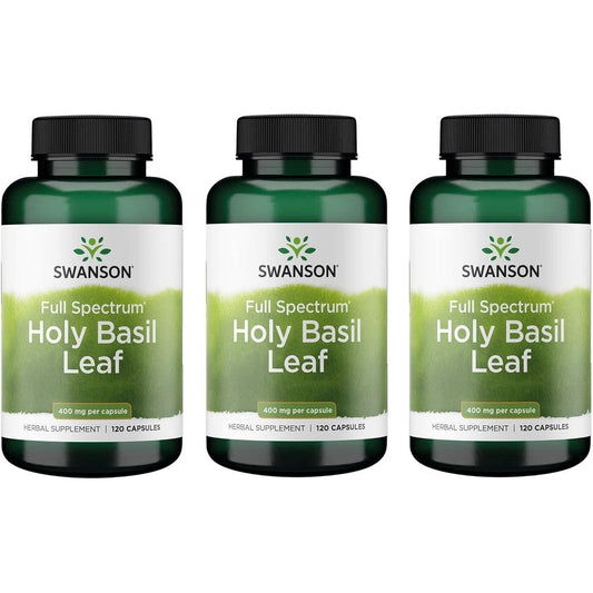 Swanson Holy Basil Leaf supplement bottle front view