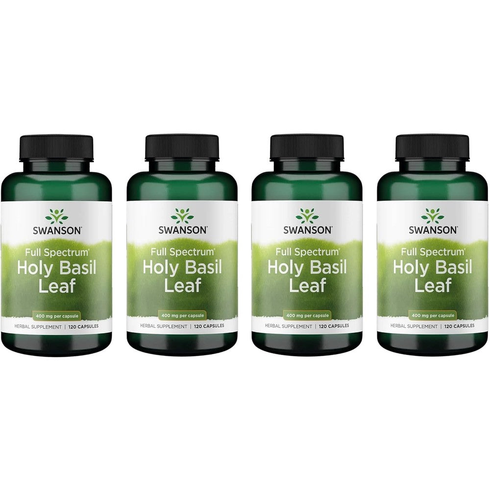Swanson Holy Basil Leaf supplement bottle front view