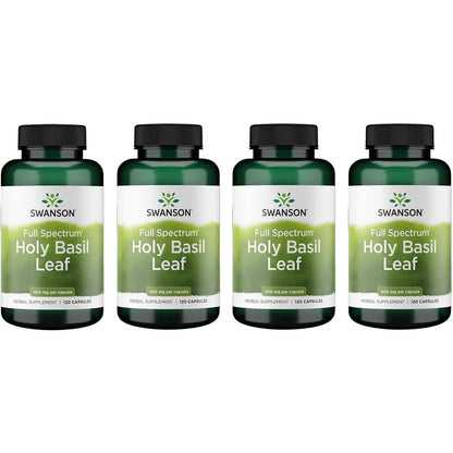 Swanson Holy Basil Leaf supplement bottle front view