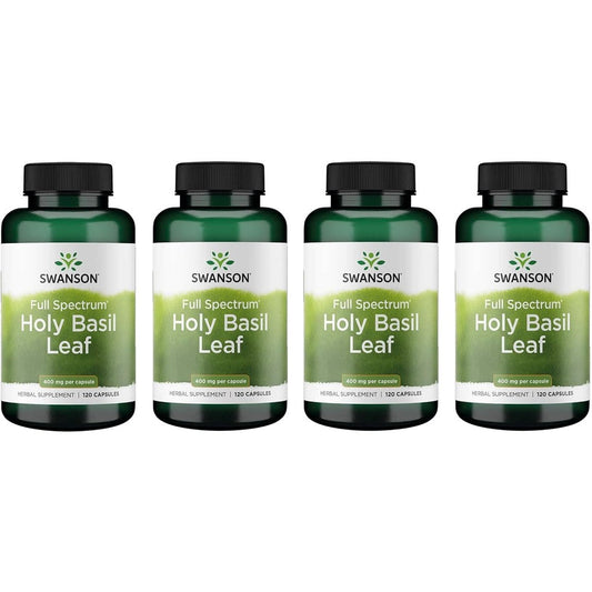 Swanson Holy Basil Leaf supplement bottle front view