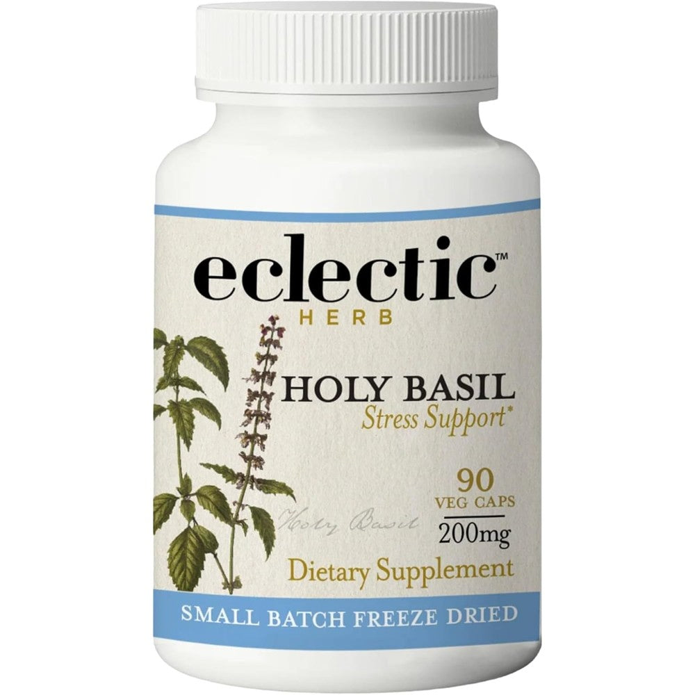 Eclectic Herb Holy Basil capsules bottle front view