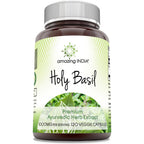 Amazing India Holy Basil Extract 120 Capsules front bottle view