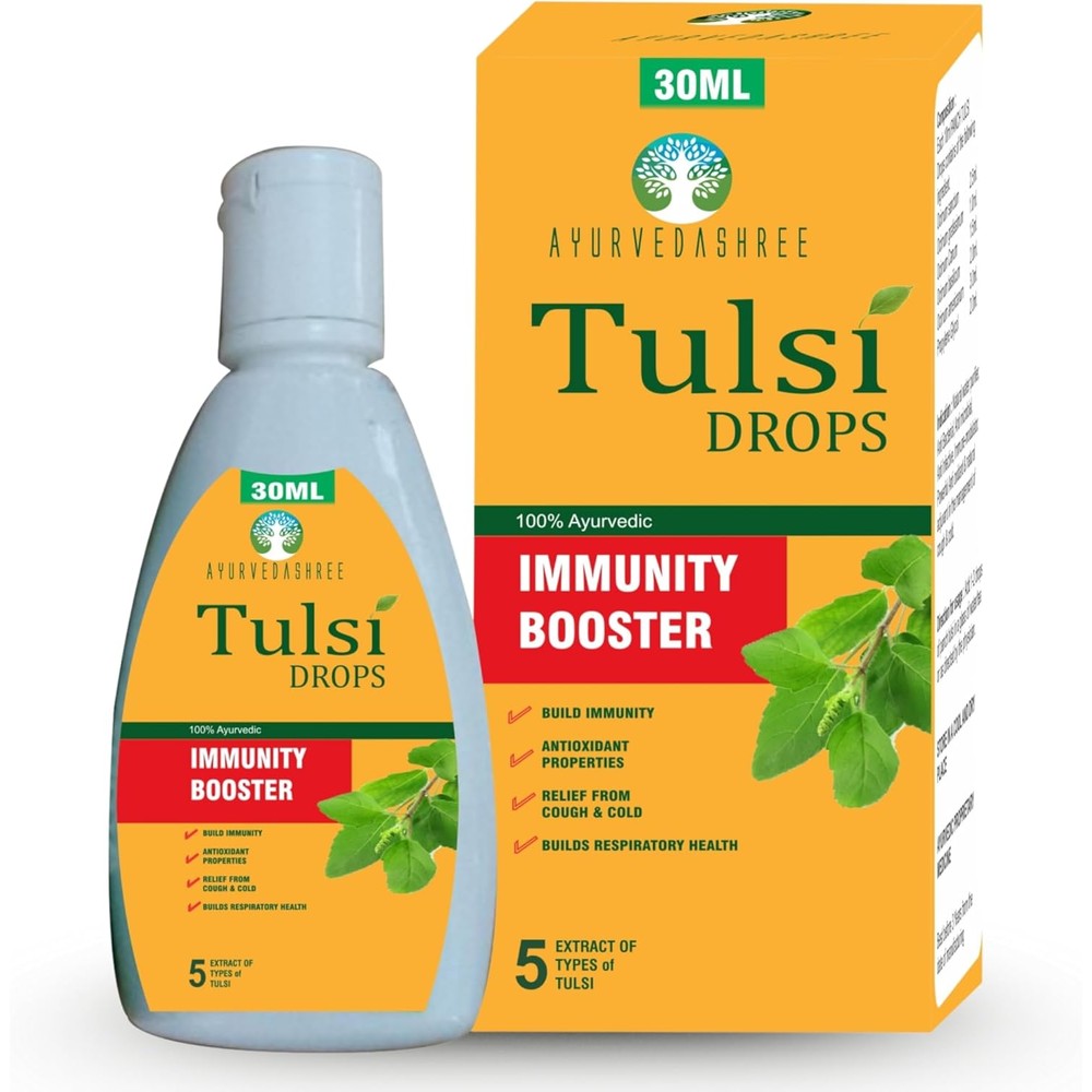 Ayurvedashree Tulsi Drops 30ml front view bottle