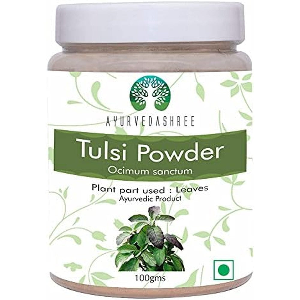 Ayurvedashree Tulsi Powder 100g front view packaging
