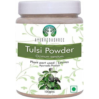 Ayurvedashree Tulsi Powder 100g front view packaging