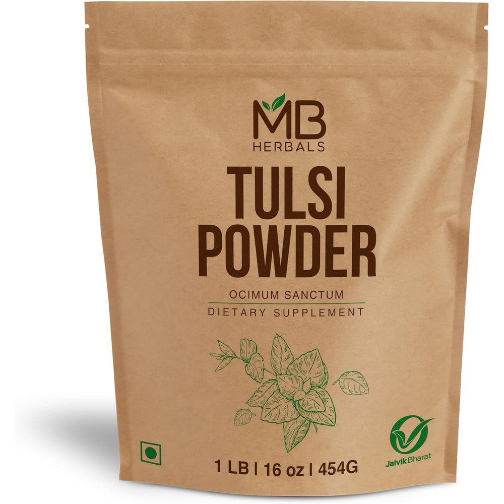 MB Herbals Organic Tulsi Powder 1lb front view