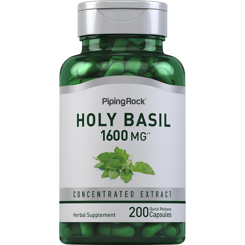 Piping Rock Holy Basil Tulsi 1600mg capsules front view