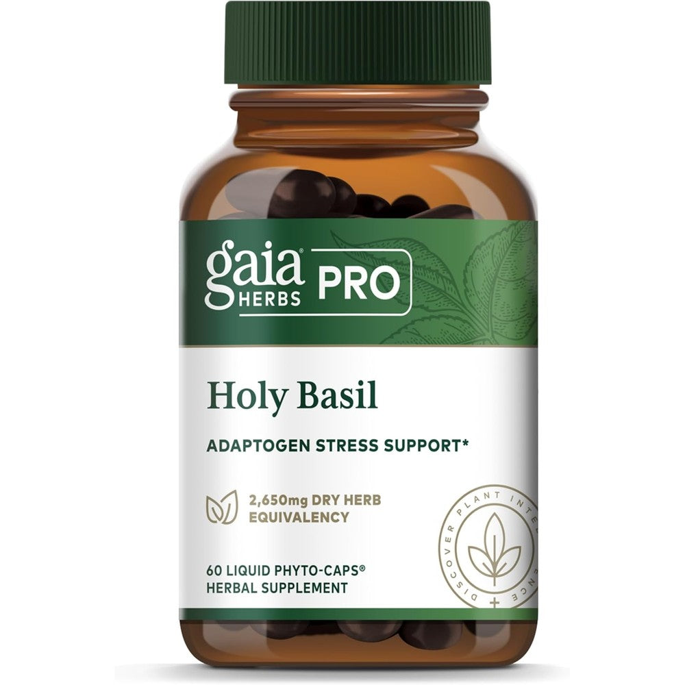 Gaia Herbs Pro Holy Basil bottle front view