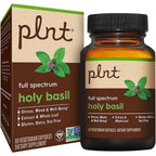 Plnt Holy Basil Full Spectrum supplement bottle front view for stress support