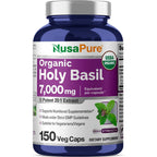 NusaPure Organic Holy Basil Extract 150 Capsules front view