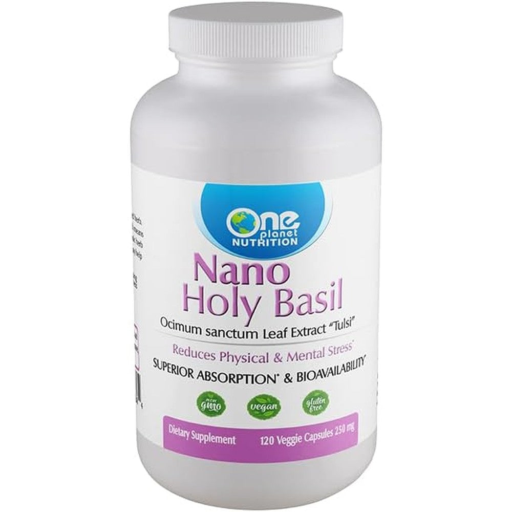 One Planet Nutrition Nano Holy Basil 250mg bottle front view