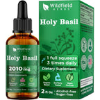 Wildfield Herbs Holy Basil Leaf Extract Drops front view bottle