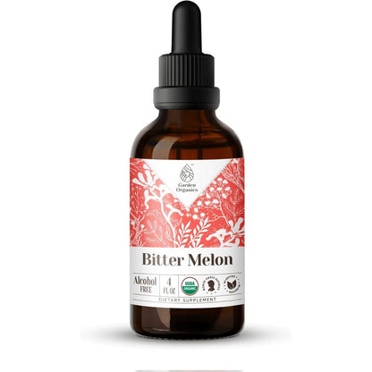 Secrets of the Tribe Momordica Charantia liquid extract front view of four fluid ounce dropper bottle