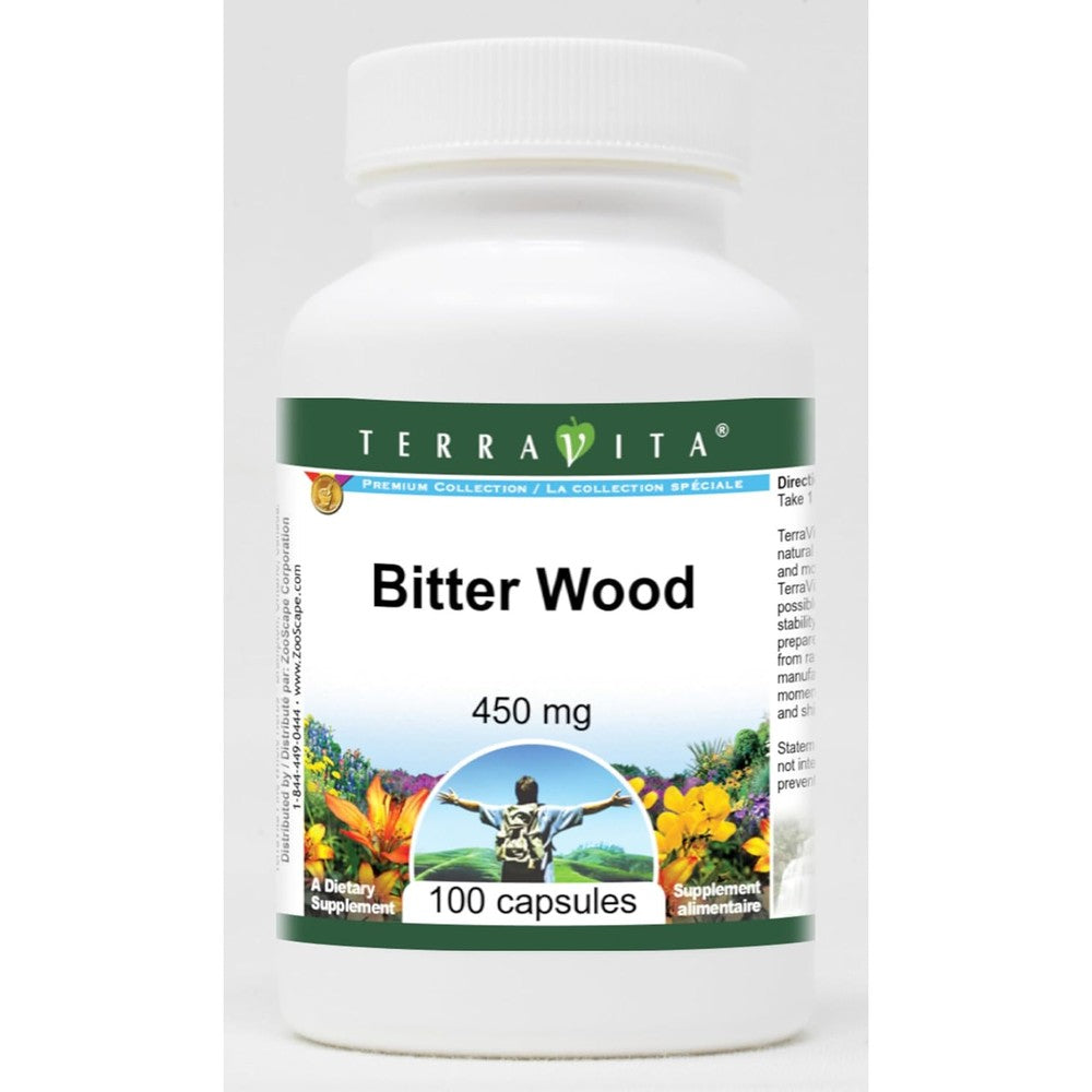 Terravita Bitter Wood 450mg herbal supplement front view bottle