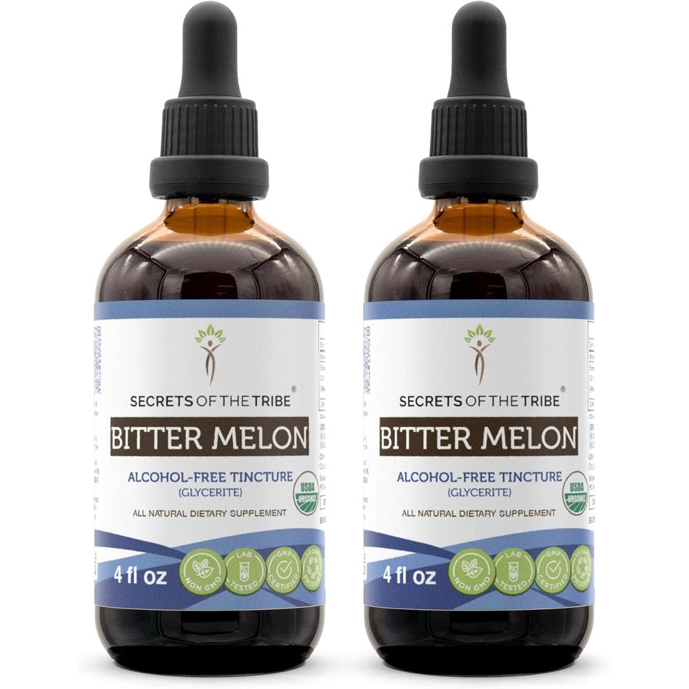 Secrets of the Tribe Bitter Melon Organic Alcohol-Free Extract two pack front view authentic metabolic supplement