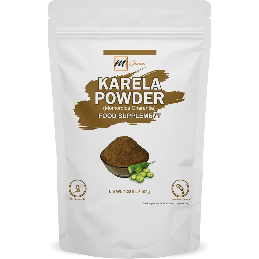 Vedicine MGanna Bitter Melon Karela Powder front view of authentic wellness pack