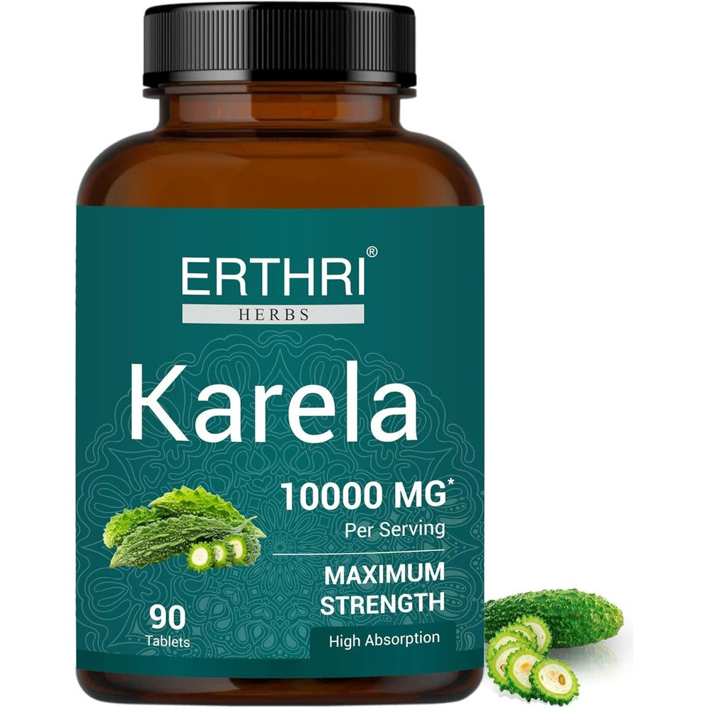 Erthri Ashwagandha 5000 Milligrams 90 Tablets front view bottle showing premium USA imported supplement packaging.