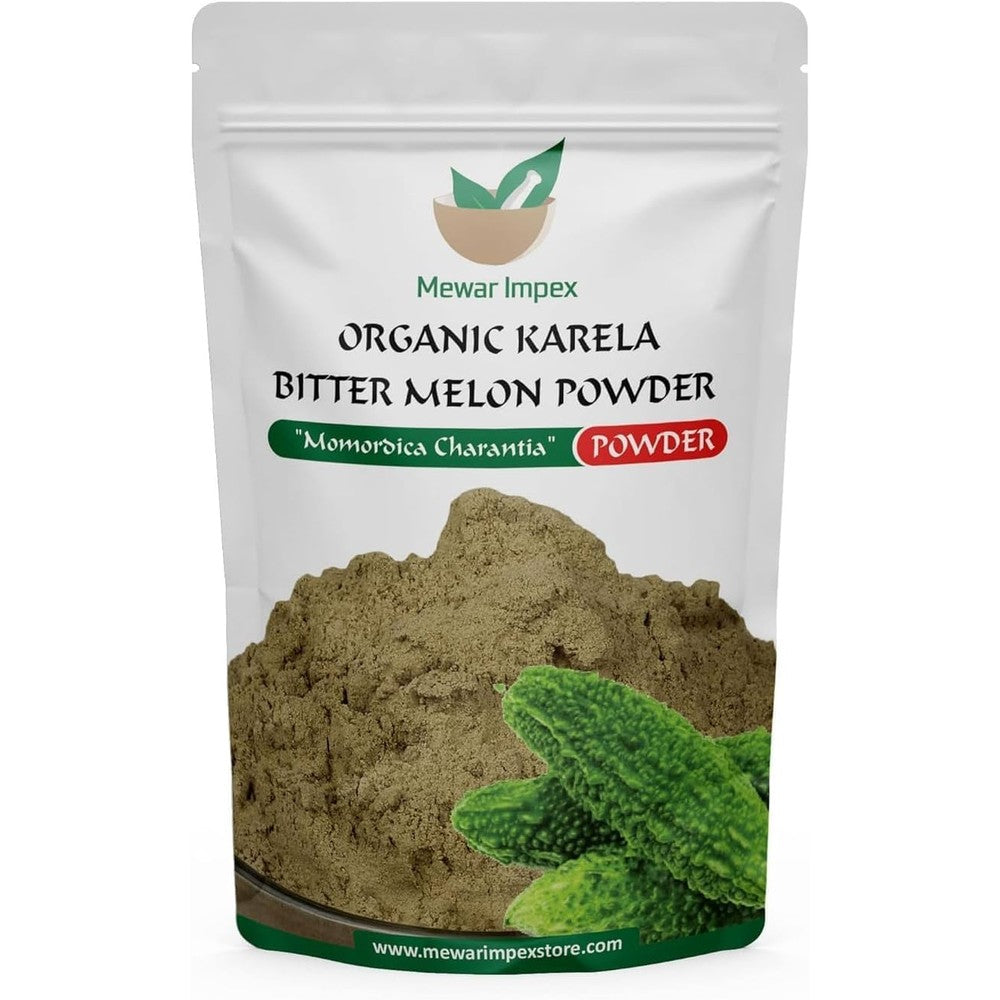 Mewar Impex Karela Bitter Gourd Powder 200g front view resealable pouch packaging